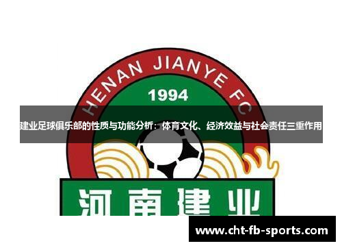 建业足球俱乐部的性质与功能分析：体育文化、经济效益与社会责任三重作用